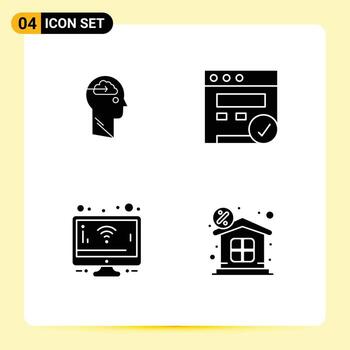 Set of Modern UI Icons Symbols Signs for cloud screen upload seo discount Editable Vector Design Elements
