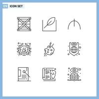 9 Creative Icons Modern Signs and Symbols of meteor asteroid manat sign coffee Editable Vector Design Elements