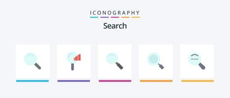 Search Flat 5 Icon Pack Including dote. magnifier. look. search. magnifier. Creative Icons Design vector