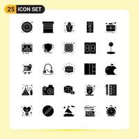 Set of 25 Modern UI Icons Symbols Signs for case business cob signs map Editable Vector Design Elements