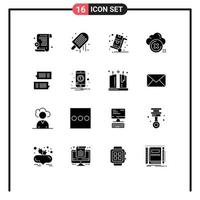 Modern Set of 16 Solid Glyphs and symbols such as bubble cross sales cancel delete Editable Vector Design Elements