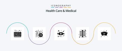 Health Care And Medical Glyph 5 Icon Pack Including . medical. allergy. cap. ray