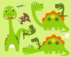 conjunto de vectores de dibujos animados de dinosaurios