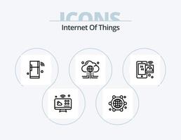 internet de las cosas icono de línea pack 5 diseño de iconos. seguridad. Internet de las Cosas. Internet de las Cosas. cámara. iot vector