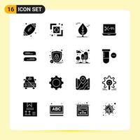 paquete de iconos vectoriales de 16 líneas y símbolos para mensajes de protección hoja chat software de edición de audio elementos de diseño vectorial editables vector