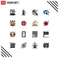 Modern Set of 16 Flat Color Filled Lines and symbols such as alert thunder success lightning judge Editable Creative Vector Design Elements