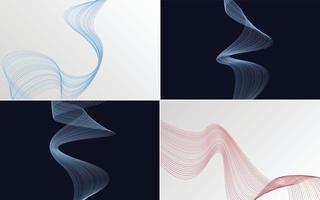 Wave curve abstract vector background pack for a professional and polished look