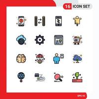 Set of 16 Modern UI Icons Symbols Signs for check ok communications scarecrow farm Editable Creative Vector Design Elements