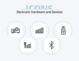 paquete de iconos de línea de dispositivos 5 diseño de iconos. . conexión. teléfono vector