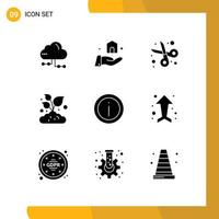 Set of 9 Modern UI Icons Symbols Signs for info small cut plant farm Editable Vector Design Elements