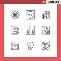 Stock Vector Icon Pack of 9 Line Signs and Symbols for account hosting home data center medical Editable Vector Design Elements