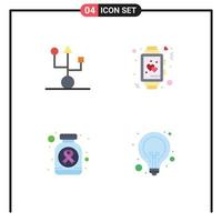 4 User Interface Flat Icon Pack of modern Signs and Symbols of computers wedding hardware love medicine Editable Vector Design Elements