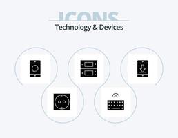 Devices Glyph Icon Pack 5 Icon Design. devices. cellphone. devices. video. ds vector