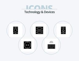 diseño de iconos del paquete de iconos de glifo de dispositivos 5. dispositivos. Teléfono móvil. dispositivos. video. ds vector