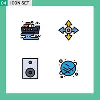 4 iconos creativos signos y símbolos modernos de elementos de diseño vectorial editables del altavoz de ubicación de residuos electrónicos filtrados vector