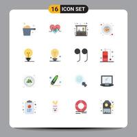 Universal Icon Symbols Group of 16 Modern Flat Colors of business drink investment coffee bean Editable Pack of Creative Vector Design Elements