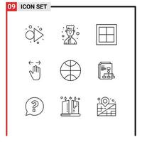 9 Creative Icons Modern Signs and Symbols of sport zoom out house right gesture Editable Vector Design Elements