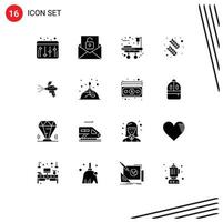 16 Creative Icons Modern Signs and Symbols of construction paint stretcher spray feather Editable Vector Design Elements