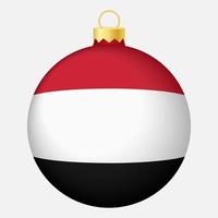 bola de árbol de navidad con bandera de egipto. icono para vacaciones de navidad vector