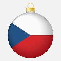 bola de árbol de navidad con bandera de chequia. icono para vacaciones de navidad vector