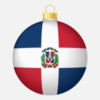 Christmas tree ball with Dominican Republic flag. Icon for Christmas holiday vector