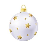 bola de árbol de navidad gris con estrella dorada vector