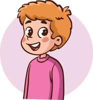 portrait of cute little children cartoon vector illustration