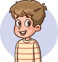 portrait of cute little children cartoon vector illustration