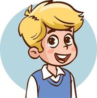 portrait of cute little children cartoon vector illustration