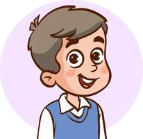 portrait of cute little children cartoon vector illustration