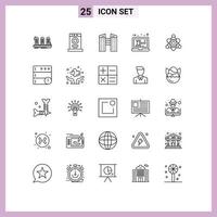 25 Creative Icons Modern Signs and Symbols of educate shop machine online auction Editable Vector Design Elements