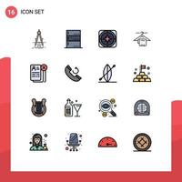 paquete de iconos de vectores de stock de 16 signos y símbolos de línea para la navegación del colgador del servidor de toallas de hotel elementos de diseño de vectores creativos editables