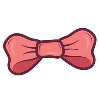 Cute red doodle bow decoration for gift and hairpin vector