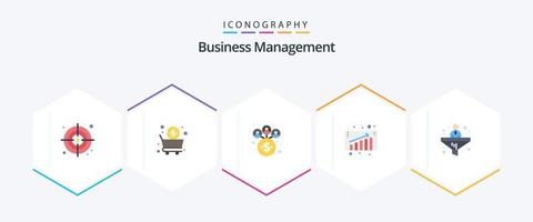 Business Management 25 Flat icon pack including . filter. management. conversion. sales vector