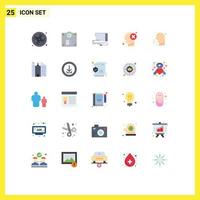 Set of 25 Modern UI Icons Symbols Signs for diseases human card head brain Editable Vector Design Elements