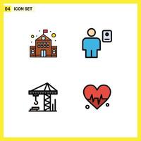 4 iconos creativos signos y símbolos modernos de arquitectura de construcción avatar elementos de diseño vectorial editables médicos humanos vector