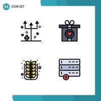 4 Filledline Flat Color concept for Websites Mobile and Apps eve fall horror love nature Editable Vector Design Elements