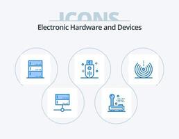 Devices Blue Icon Pack 5 Icon Design. stick. memory. equipment. devices. devices vector