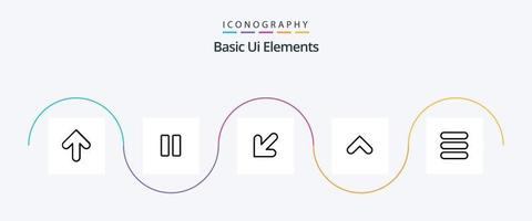 Basic Ui Elements Line 5 Icon Pack Including task. sign. arrow. up. arrow vector