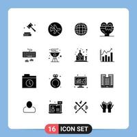 paquete de iconos de vector de stock de 16 signos y símbolos de línea para elementos de diseño de vector editables de desayuno de signo de comida de teclado