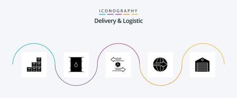 Delivery And Logistic Glyph 5 Icon Pack Including logistic. delivery. logistic. cargo. return vector