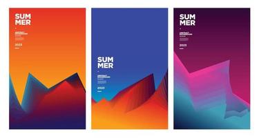 Vector colorful abstract gradient fluid  background for summer banner 2023