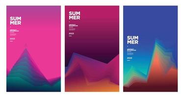 Vector colorful abstract gradient fluid  background for summer banner 2023