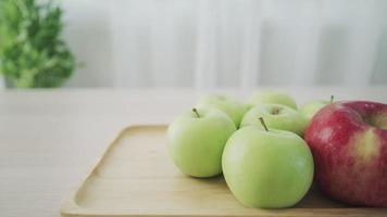 stop motion video for fruit. Fruit prepare for customer. Fruit for healthy high vitamin for diet. each type of food until the table is full.