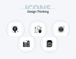 Design Thinking Glyph Icon Pack 5 Icon Design. creative. tool. image. mouse. computer vector