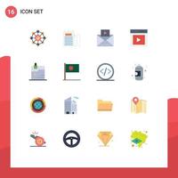 Stock Vector Icon Pack of 16 Line Signs and Symbols for vide interface price content video Editable Pack of Creative Vector Design Elements