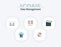 Data Management Flat Icon Pack 5 Icon Design. folder. control. server. share. data vector
