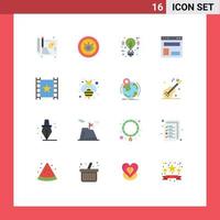 16 Creative Icons Modern Signs and Symbols of player website layout eco website layout Editable Pack of Creative Vector Design Elements