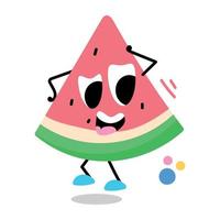 Trendy Watermelon Slice vector