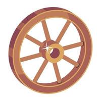 Trendy Wooden Wheel vector